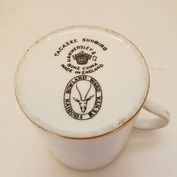 Set of 5 Vintage Hammersley & Co Bone China Bird Demitasse Cup and Saucer - Picture 16 of 16